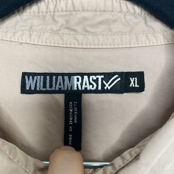William Rast Tan Button Up Short Sleeve Causal Shirt Sz XL SPOT - Picture 2 of 6